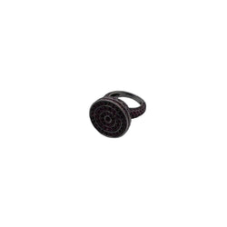Bague BOUCHERON "Secret" en or blanc noirci et rubis - Castafiore