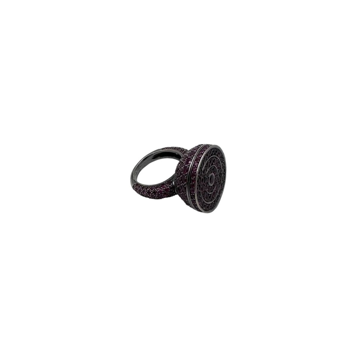 Bague BOUCHERON "Secret" en or blanc noirci et rubis - Castafiore