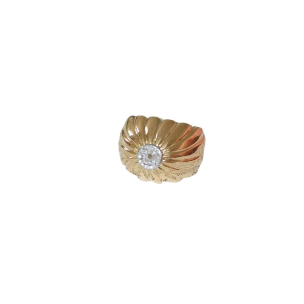 Bague Boule à Gaudrons en or rose, platine et diamants - Castafiore