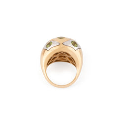 Bague boule BULGARI en péridot en or bi - colore - Castafiore