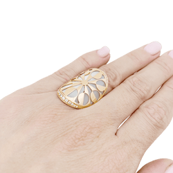 Bague BULGARI "Intarsio" en or rose, nacre et diamants - Castafiore