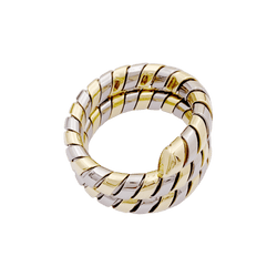 Bague BULGARI "Tubogas" en or jaune et or blanc - Castafiore