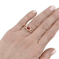 Bague CARTIER "Corinthe" en or jaune, rubis et diamants - Castafiore