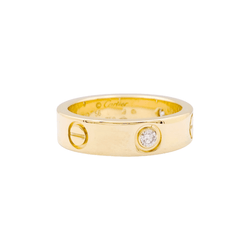 Bague Cartier, "Love 3 diamants", en or jaune et diamants. - Castafiore
