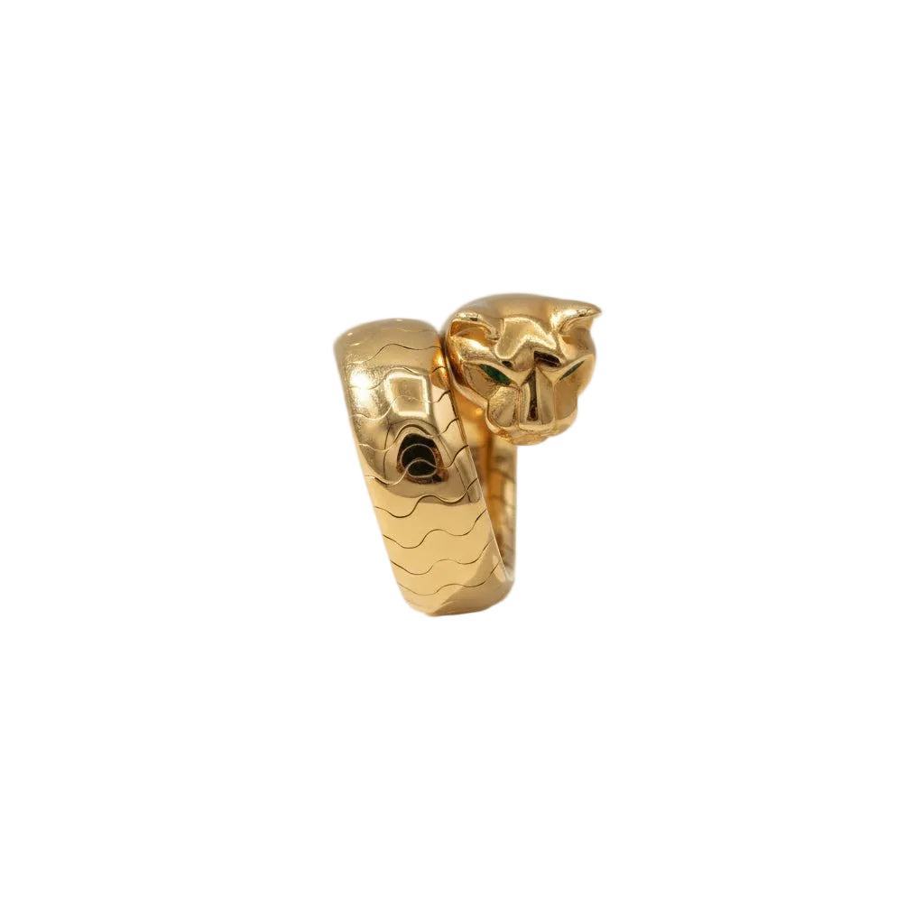 Bague CARTIER, Panthère La Carda en or jaune , tsavorite et onyx - Castafiore