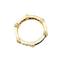 Bague CARTIER "Psychée" en or jaune, saphirs et diamants - Castafiore