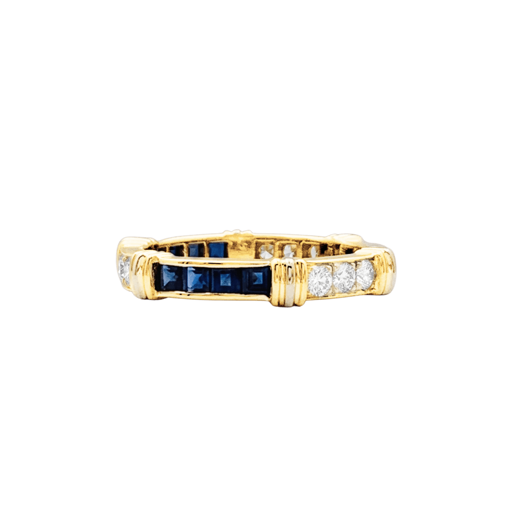 Bague CARTIER "Psychée" en or jaune, saphirs et diamants - Castafiore
