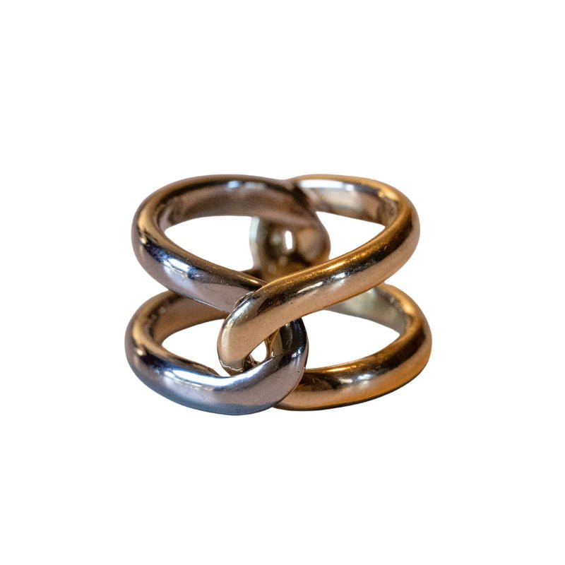 Bague CARTIER "Puzzle" en or jaune et or blanc - Castafiore