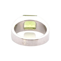 Bague CARTIER "Tank" en or blanc et péridot - Castafiore