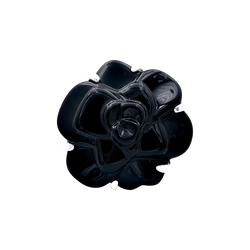 Bague CHANEL, modèle "Camélia", en or blanc et onyx - Castafiore