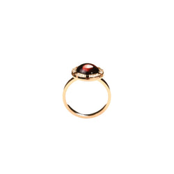 Bague CHAUMET "Class One Croisière" en or rose, cabochon de grenat et diamants - Castafiore