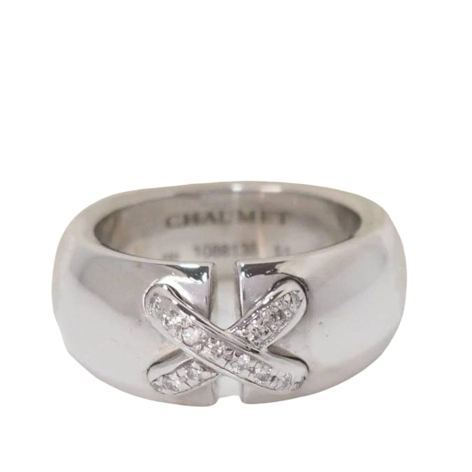 Bague Chaumet double Liens en or blanc et diamants - Castafiore