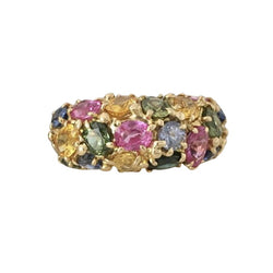 Bague CHAUMET Tutti-Frutti en or jaune 18K sertie de saphirs