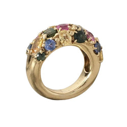 Bague CHAUMET Tutti-Frutti en or jaune 18K sertie de saphirs