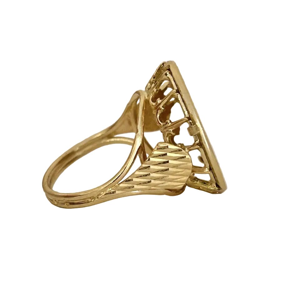 Bague Chevalière AUGIS en or jaune, rubis et diamant - Castafiore