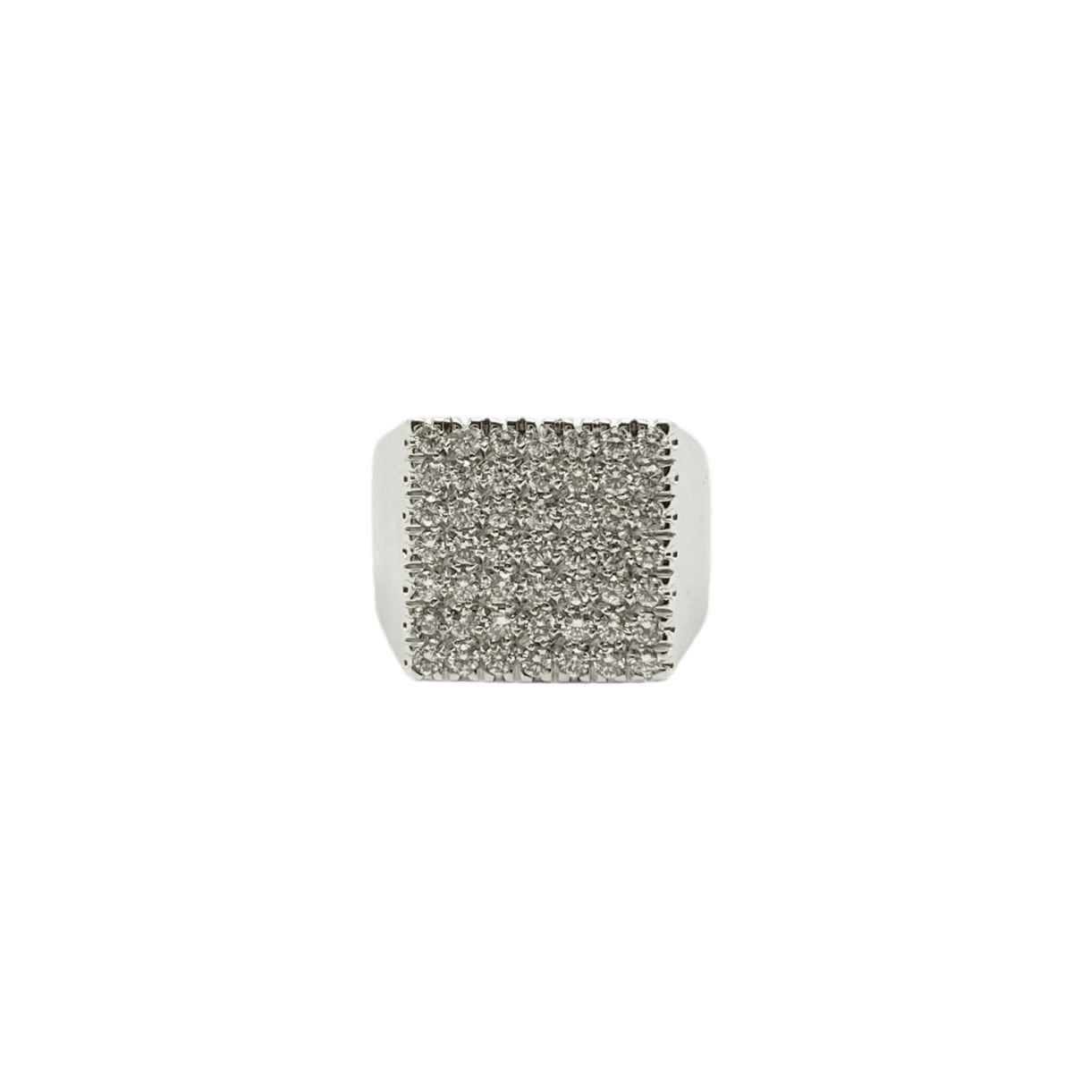 Bague Chevalière en or blanc et diamants - Castafiore