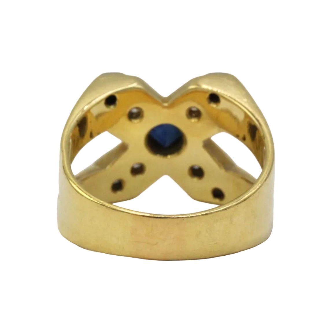 Bague Chevalière en or blanc, or jaune, saphir et diamants - Castafiore
