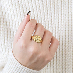 Bague Chevalière en or jaune - Castafiore