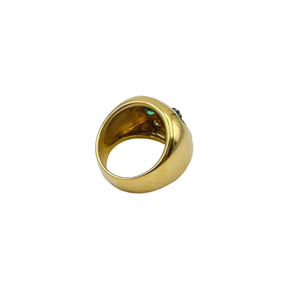 Bague Chevalière en or jaune, émeraudes, rubis, saphirs et diamants - Castafiore