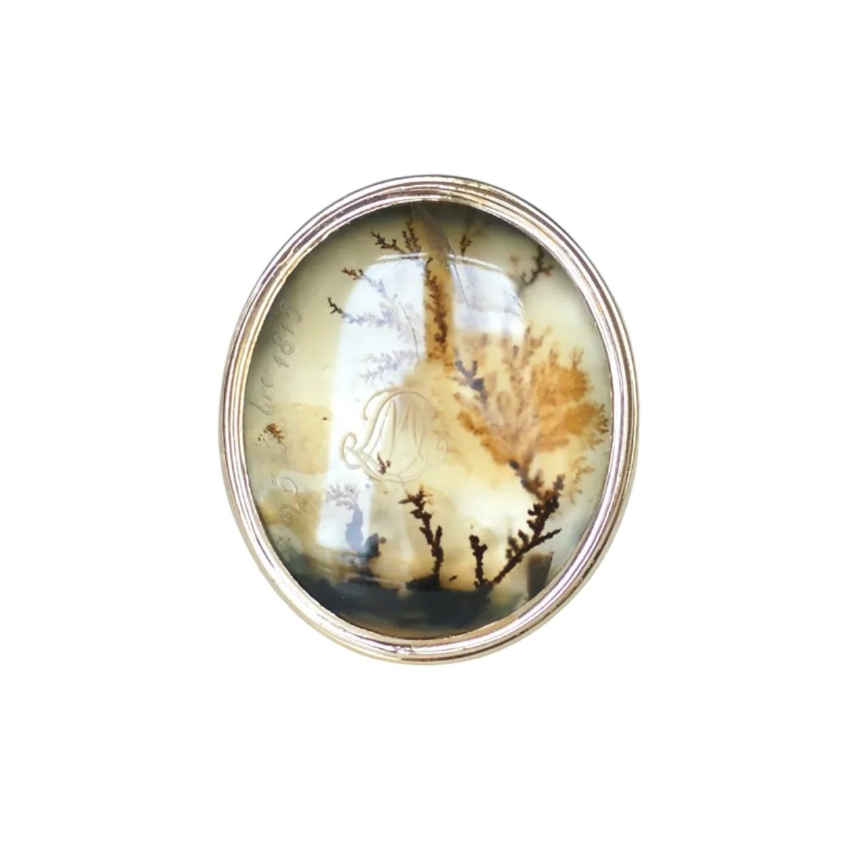 Bague Chevalière en or jaune et agate - Castafiore