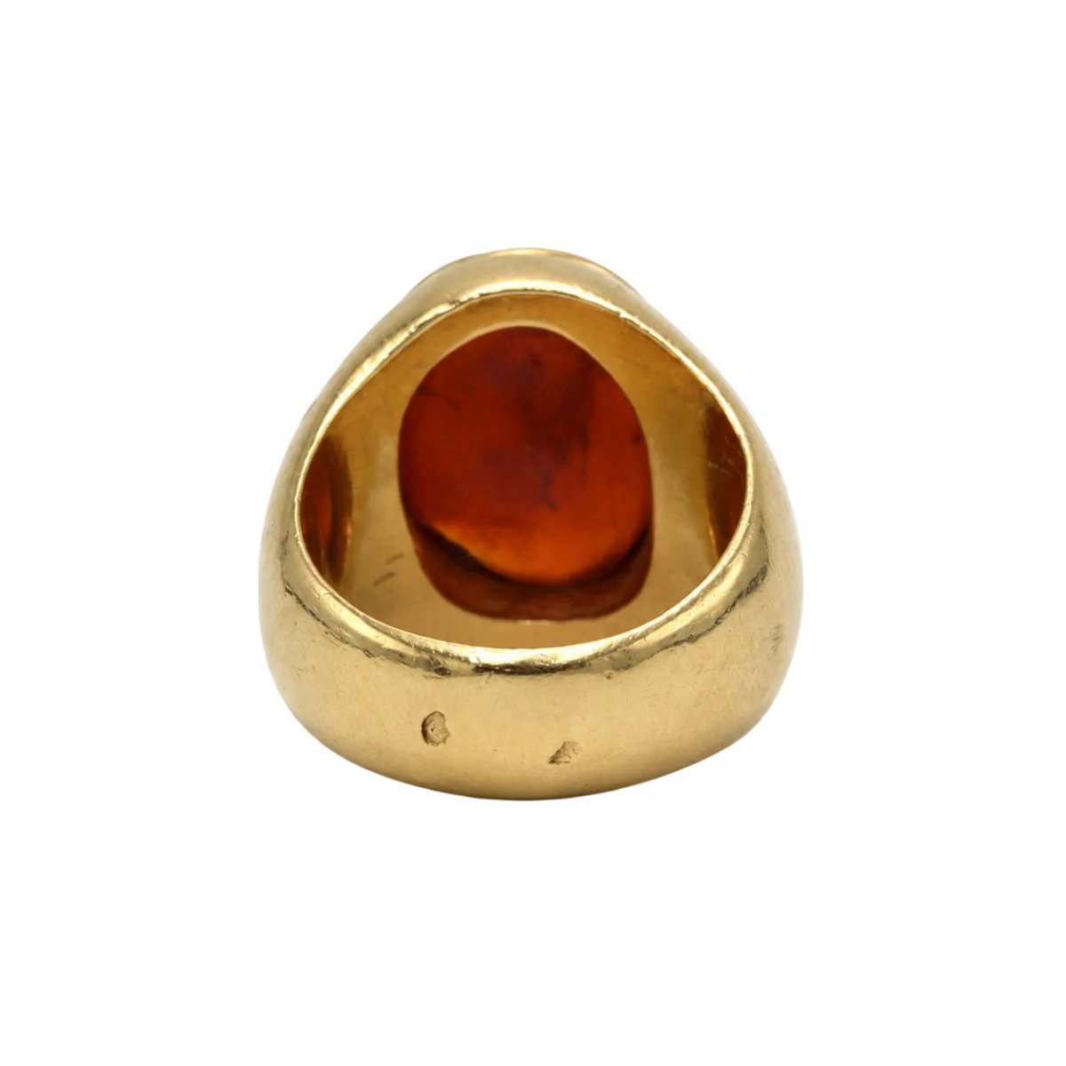 Bague Chevalière en or jaune et cornaline - Castafiore