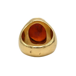 Bague Chevalière en or jaune et cornaline - Castafiore