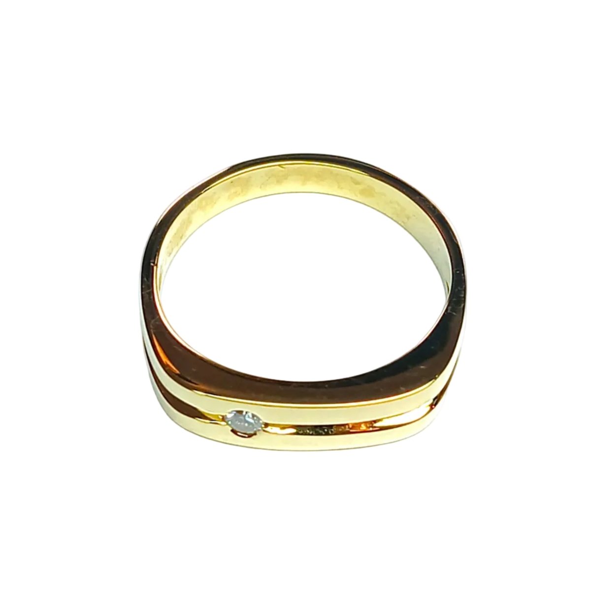 Bague Chevalière en or jaune et diamant - Castafiore