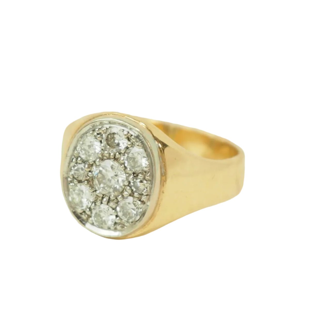 Bague Chevalière en or jaune et diamants - Castafiore