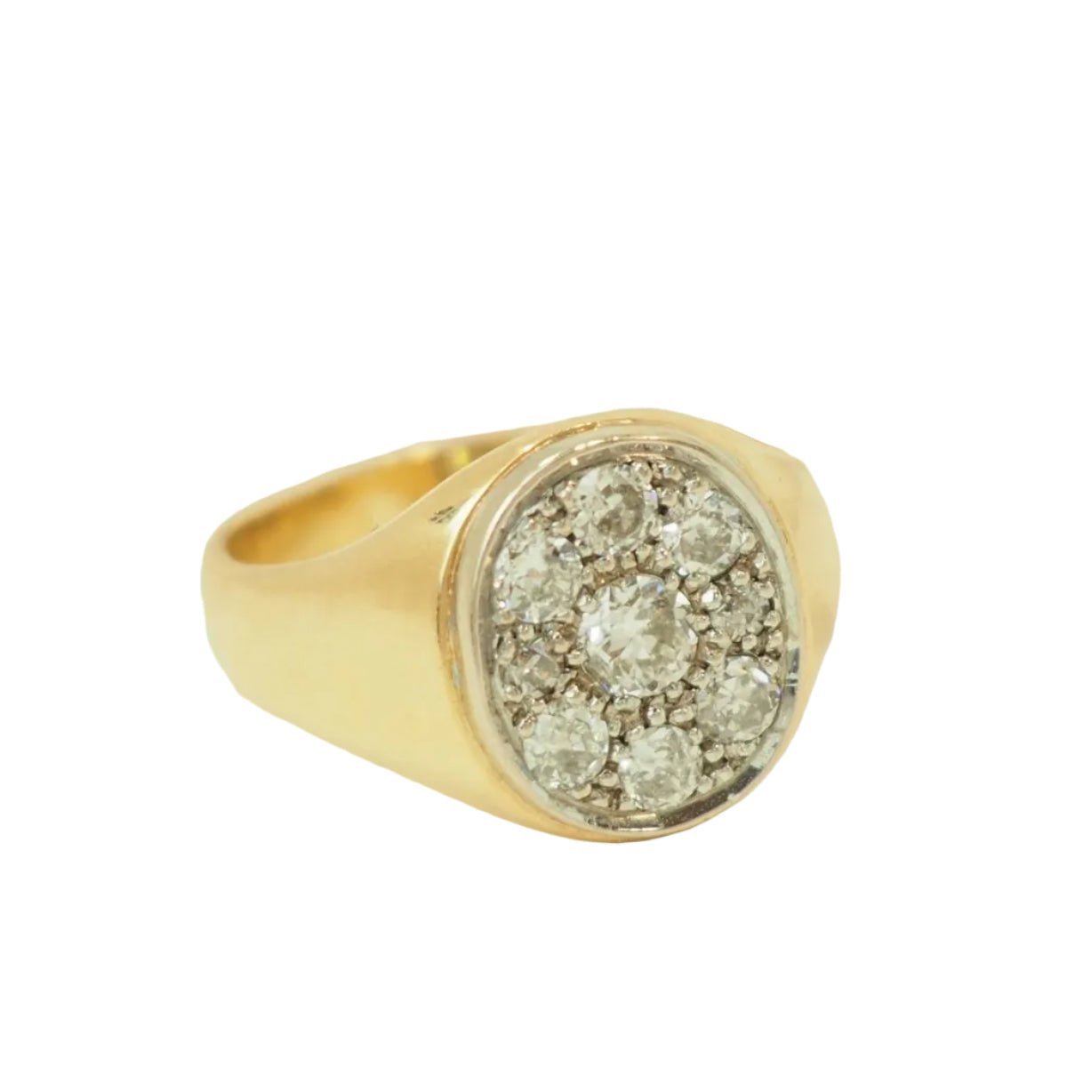 Bague Chevalière en or jaune et diamants - Castafiore