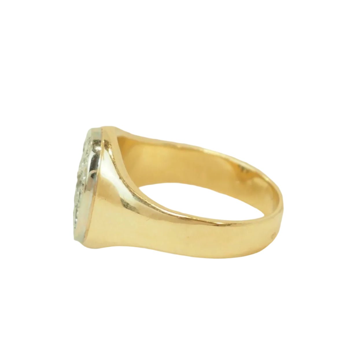 Bague Chevalière en or jaune et diamants - Castafiore
