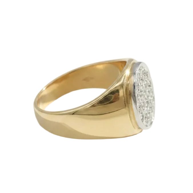 Bague Chevalière en or jaune et diamants - Castafiore