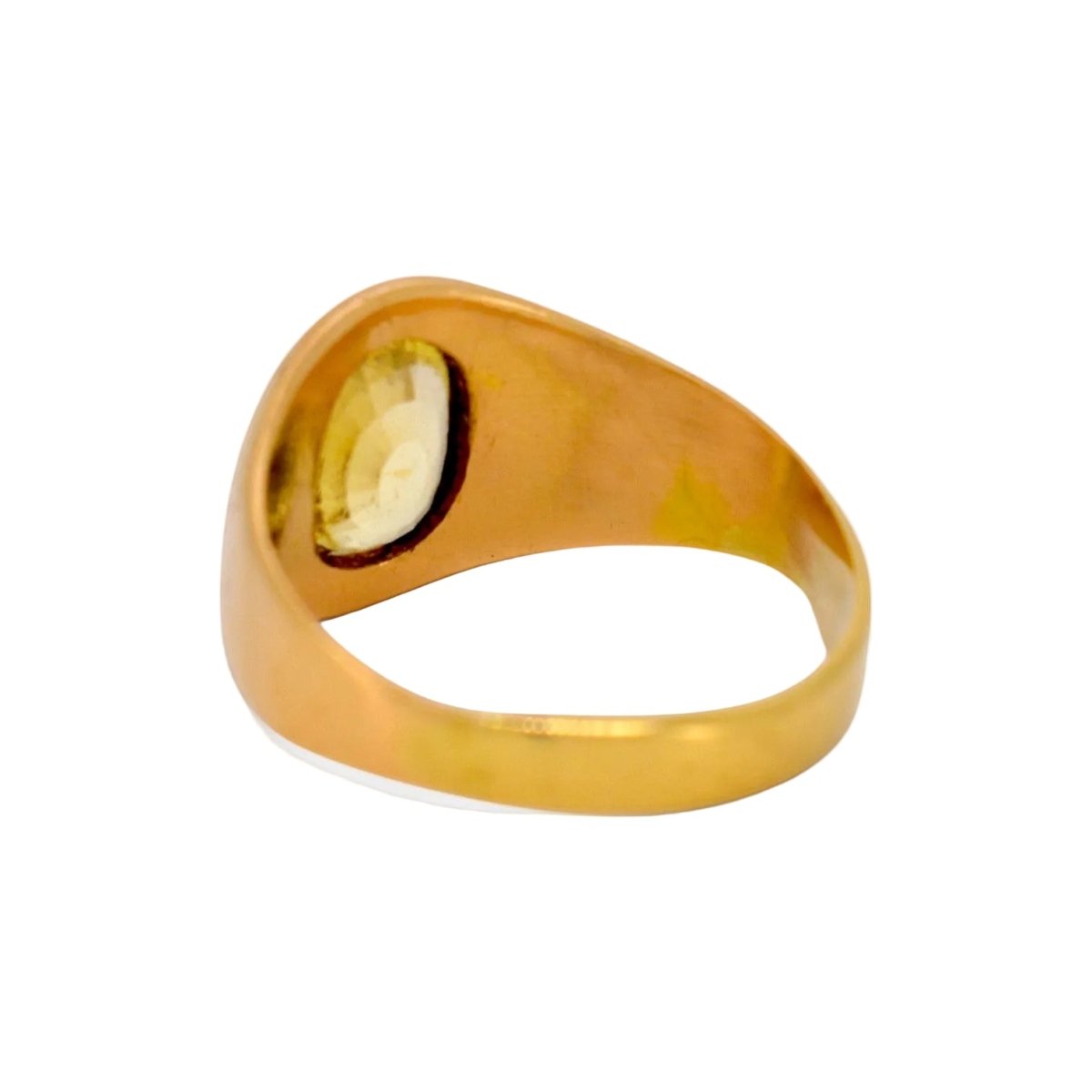 Bague Chevalière en or jaune et saphir - Castafiore