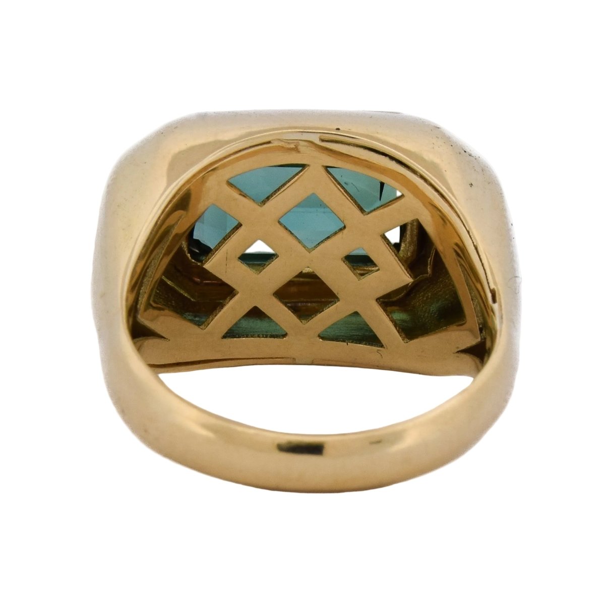 Bague Chevalière en or jaune et tourmaline - Castafiore