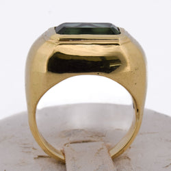 Bague Chevalière en or jaune et tourmaline - Castafiore