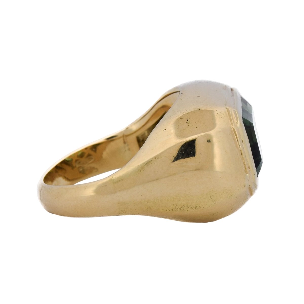 Bague Chevalière en or jaune et tourmaline - Castafiore