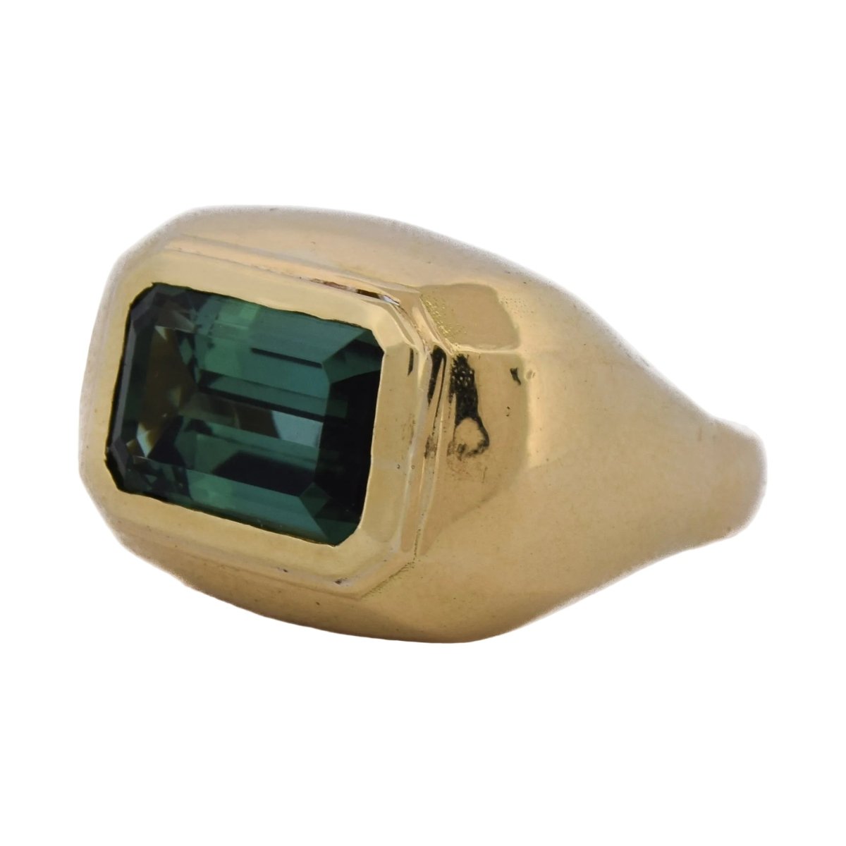 Bague Chevalière en or jaune et tourmaline - Castafiore