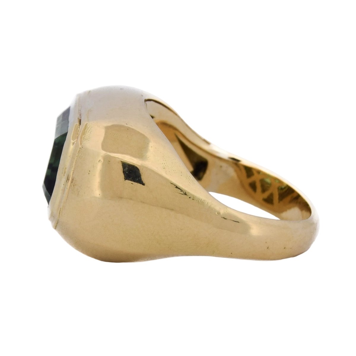 Bague Chevalière en or jaune et tourmaline - Castafiore