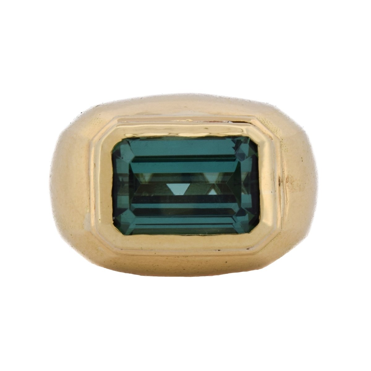 Bague Chevalière en or jaune et tourmaline - Castafiore
