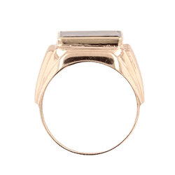 Bague Chevalière en or rose et agate - Castafiore
