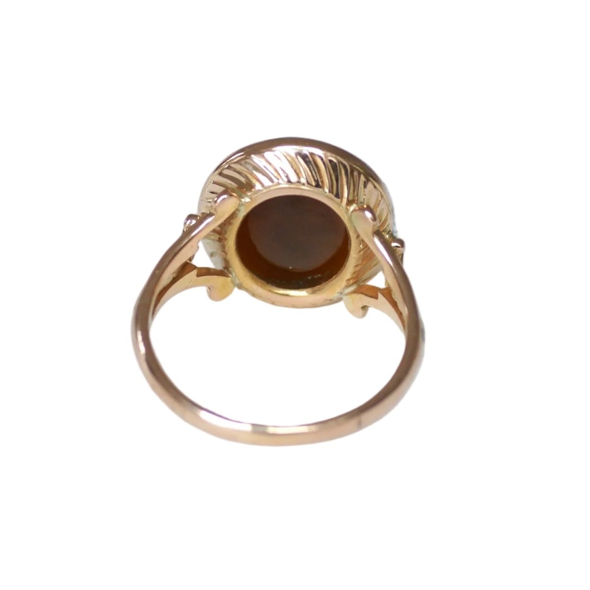 Bague Chevalière en or rose et cornaline - Castafiore