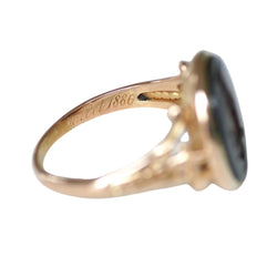 Bague Chevalière en or rose et cornaline - Castafiore