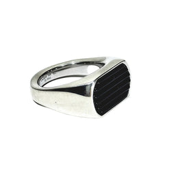 Bague Chevalière LALIQUE "L'homme Alpha" en argent et cristal - Castafiore