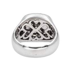 Bague Chevalière Or blanc Onyx - Castafiore