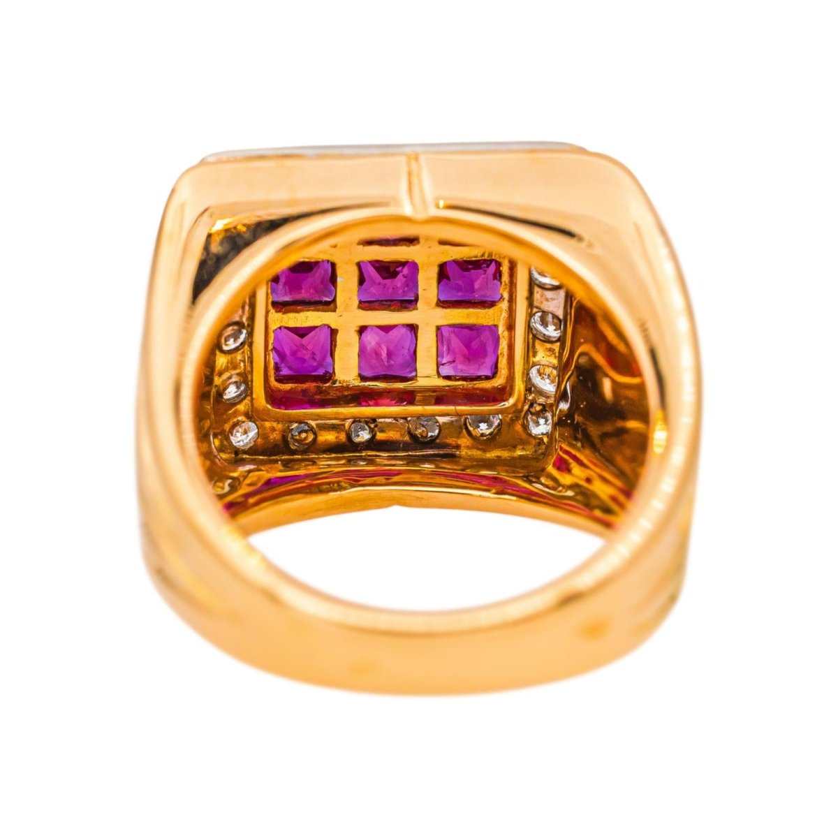 Bague Chevalière Or jaune Rubis - Castafiore