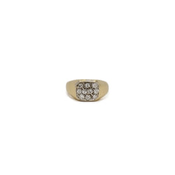 Bague chevalière pavage en or jaune et diamants - Castafiore
