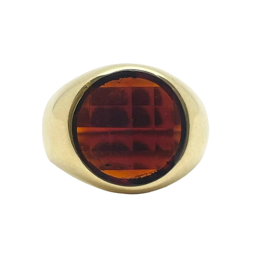 Bague Chevalière POMELLATO en or jaune et grenat - Castafiore