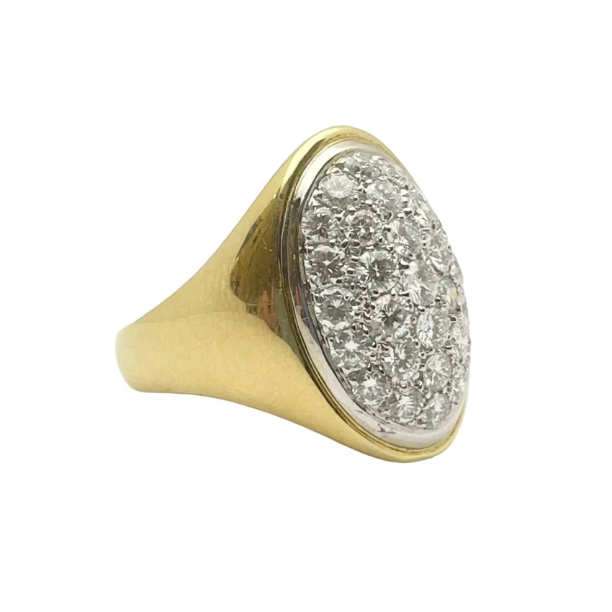 Bague Chevalière RAGGI en or jaune et diamants - Castafiore