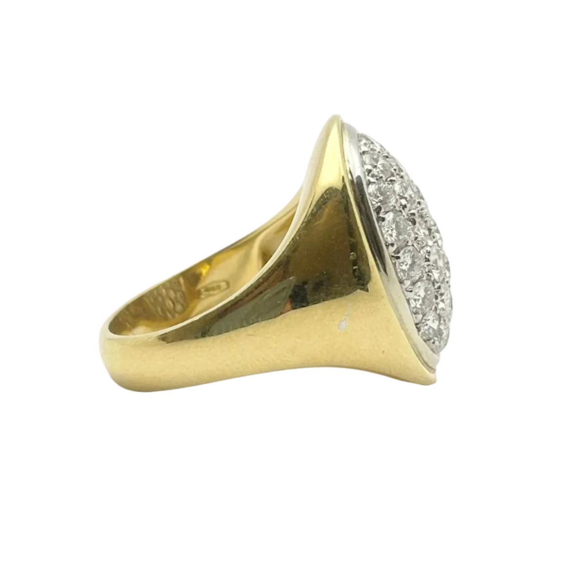 Bague Chevalière RAGGI en or jaune et diamants - Castafiore