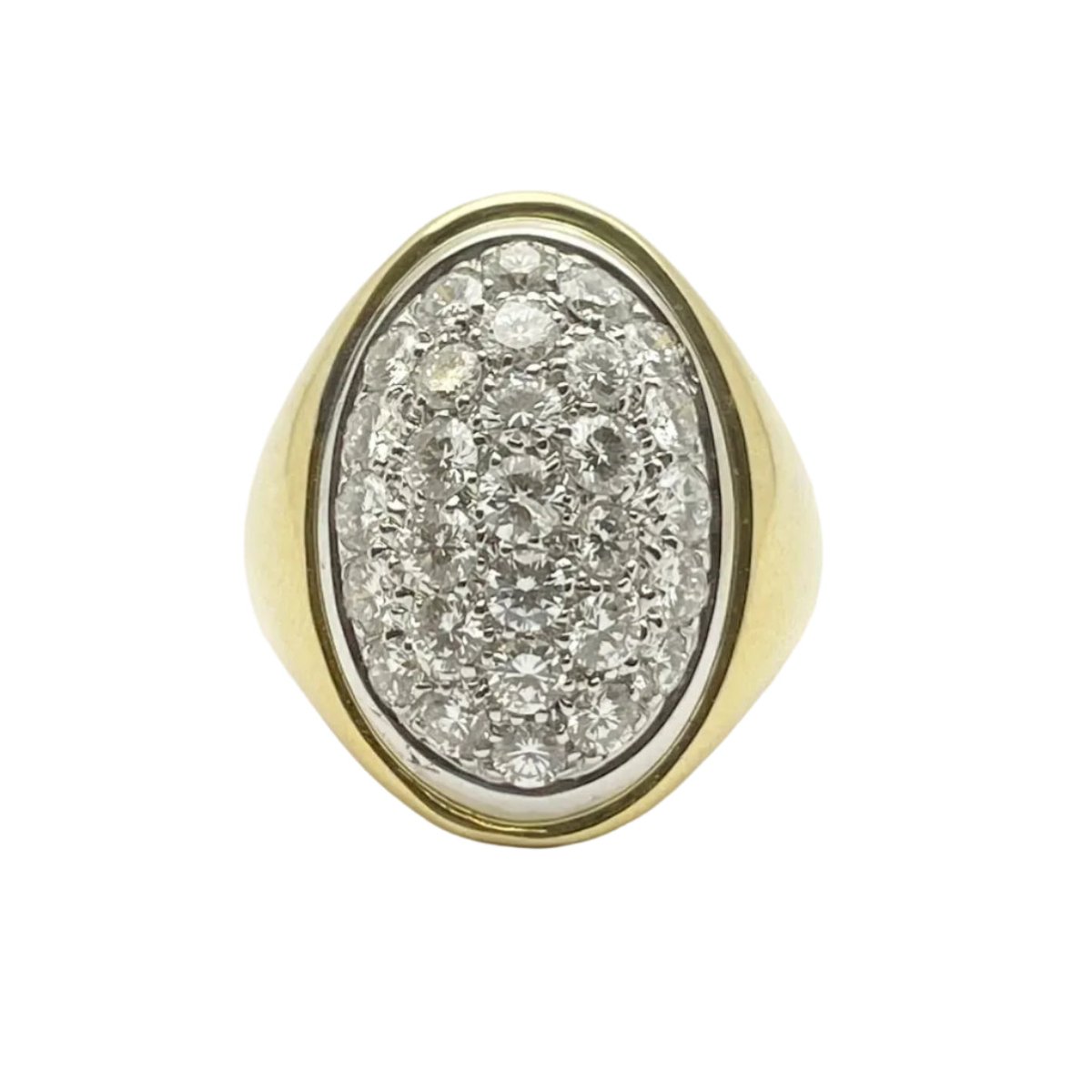 Bague Chevalière RAGGI en or jaune et diamants - Castafiore