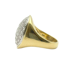 Bague Chevalière RAGGI en or jaune et diamants - Castafiore